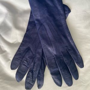 Vintage Blue Kid Leather Gloves